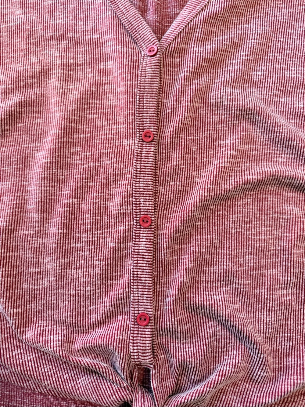 Lavender Field Tie Front Blouse Medium Purple V-Neck Short Sleeve Casual Top - Picture 7 of 7